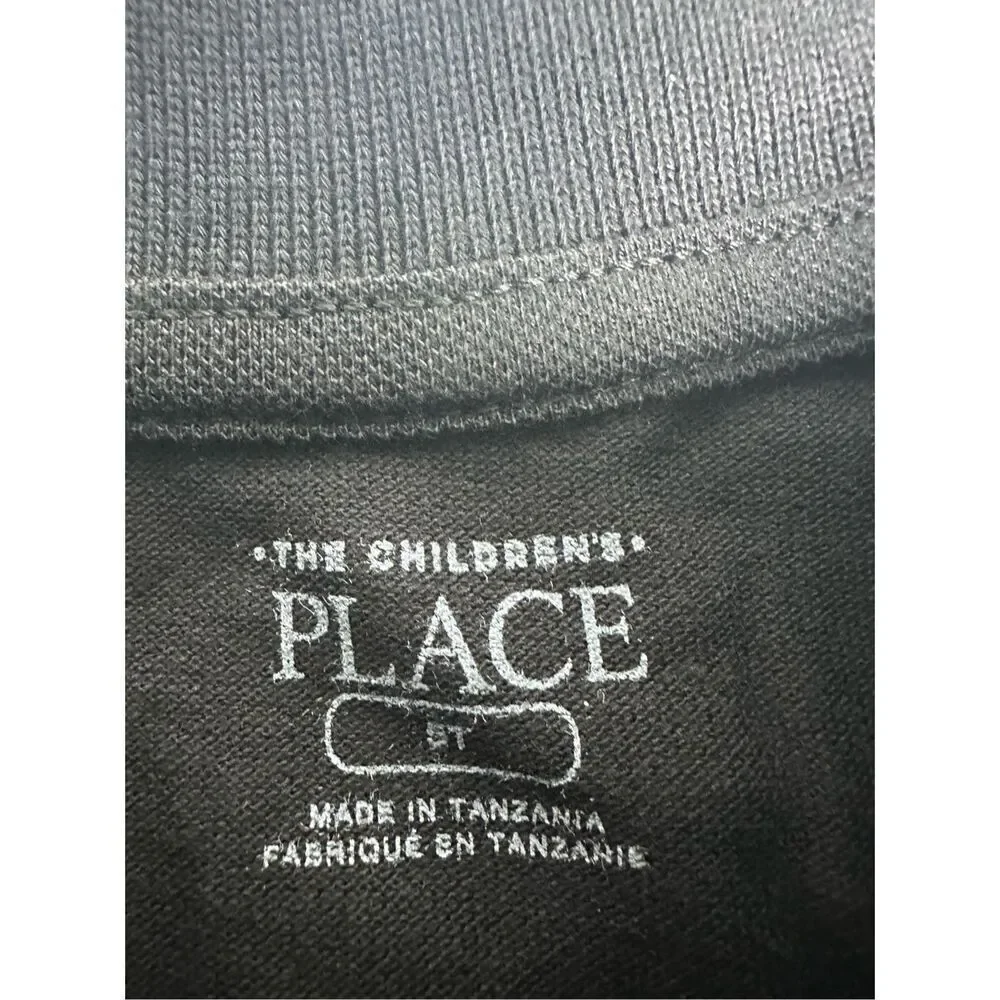 NWT The Childrens Place Boys Black Cotton Pique Short Sleeve Polo Size Small